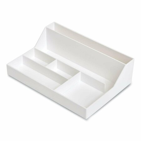BONDAD 6-Compartment Plastic Desktop Organizer White BO3200961